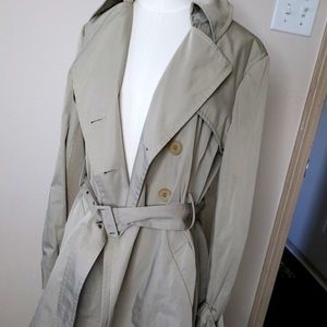 BCBG Tan Belted Trench coat with Tapered Back